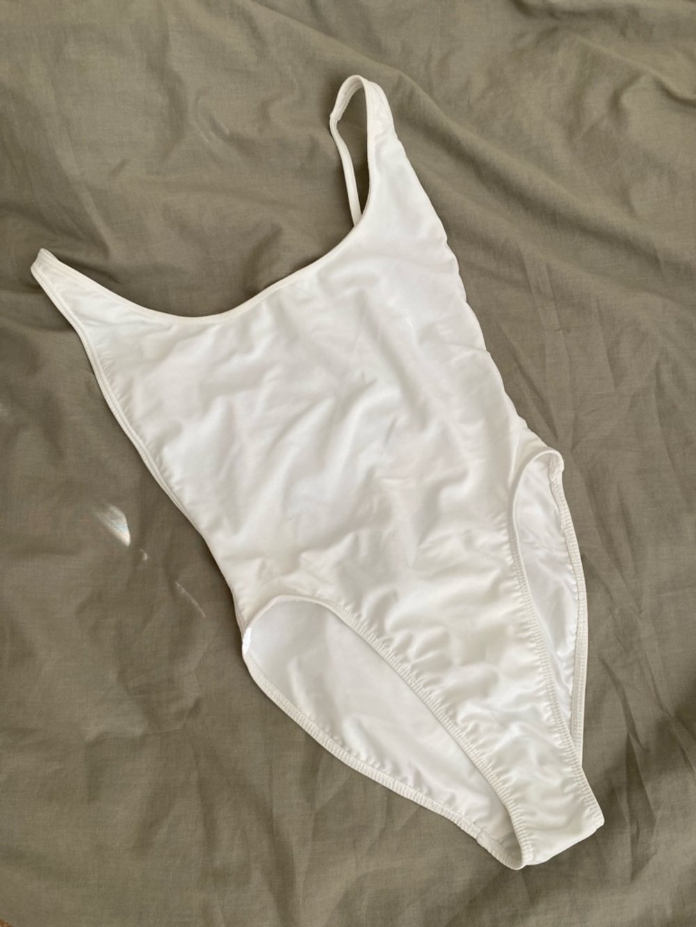 Classic White American Apparel Nylon Tricot One-Piece